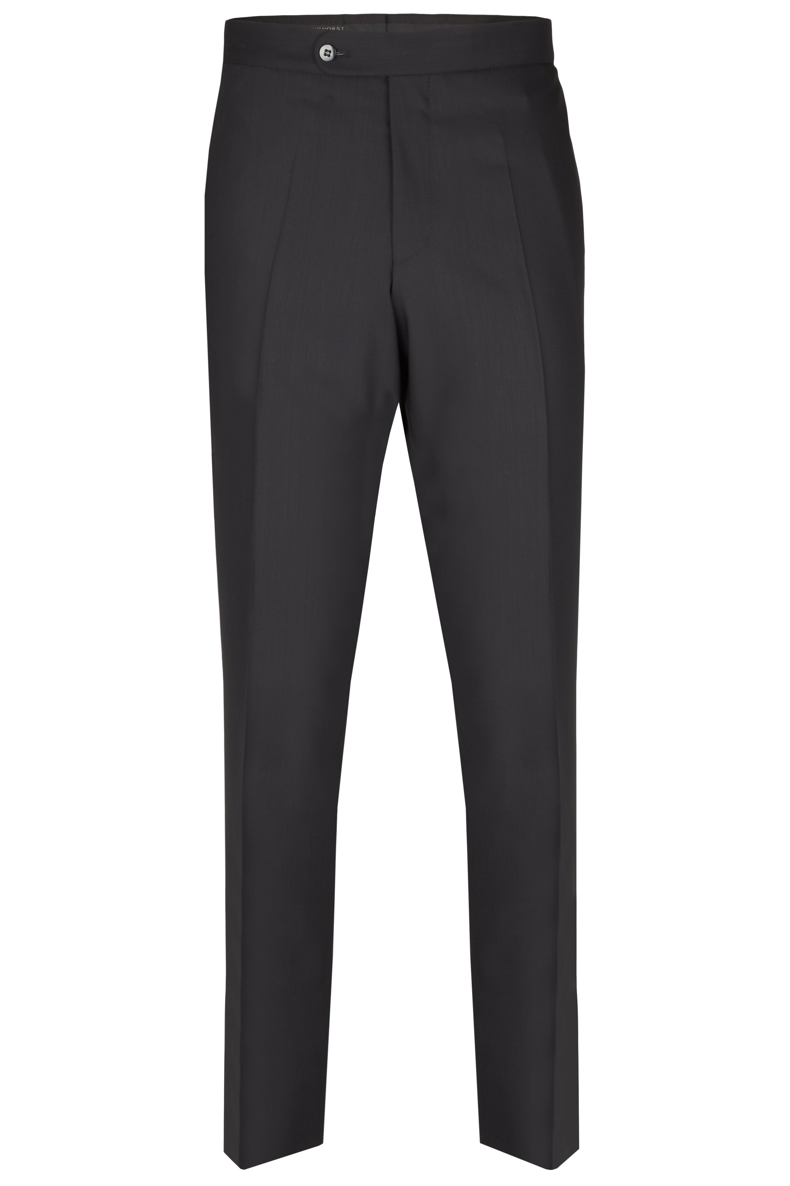 Slimline dinner suit trousers in Black by Wilvorst, John Crocket