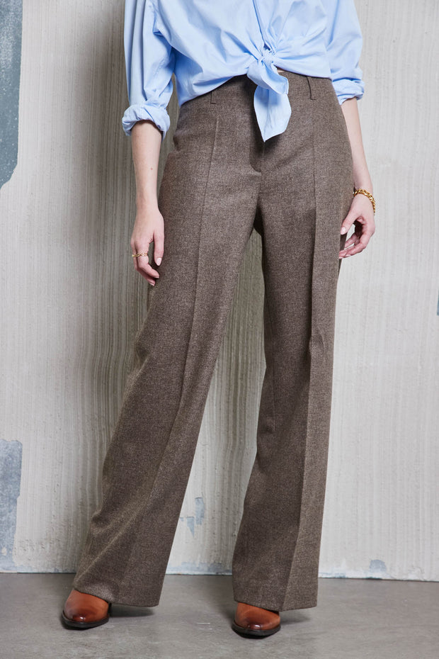 Marlene tweed pants in greige