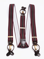 Suspenders, bordeaux/navy/brown stripes