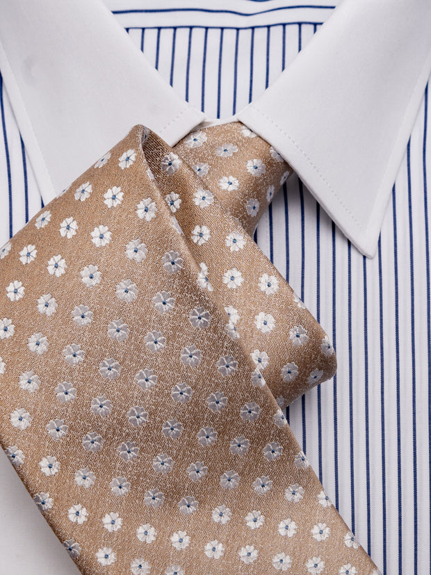 Tie with flowers in beige