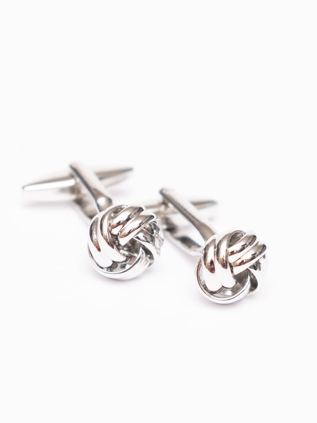 Cufflinks: Big Silver Knot