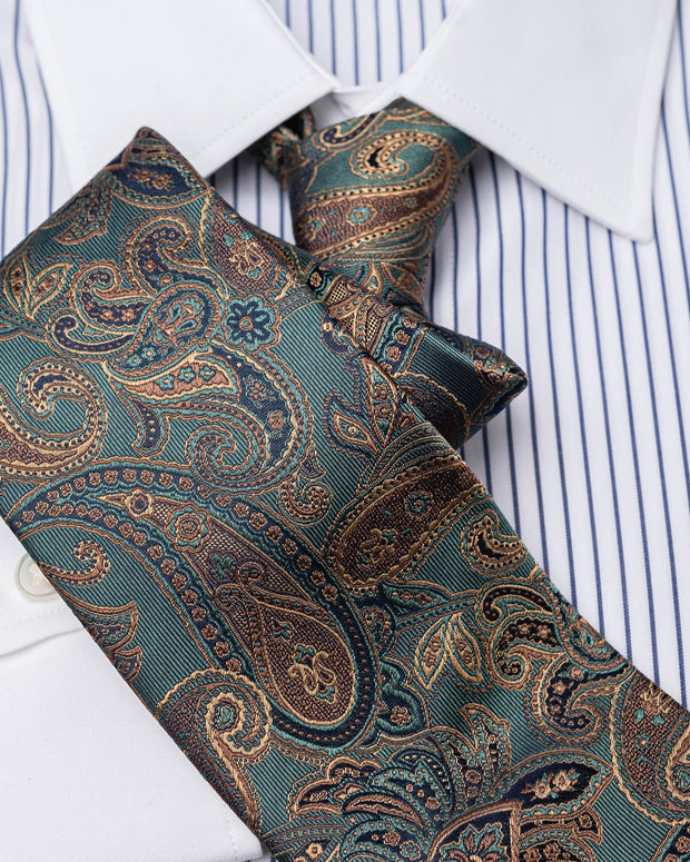 Tie with paisley in bottle/gold