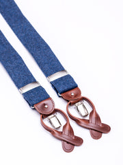 Suspenders, tweed blue