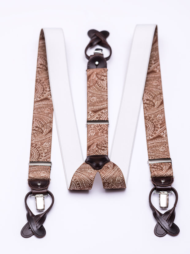 Suspenders, paisley gold