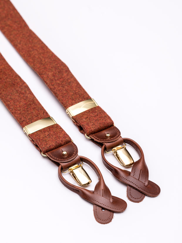 Suspenders, tweed brown