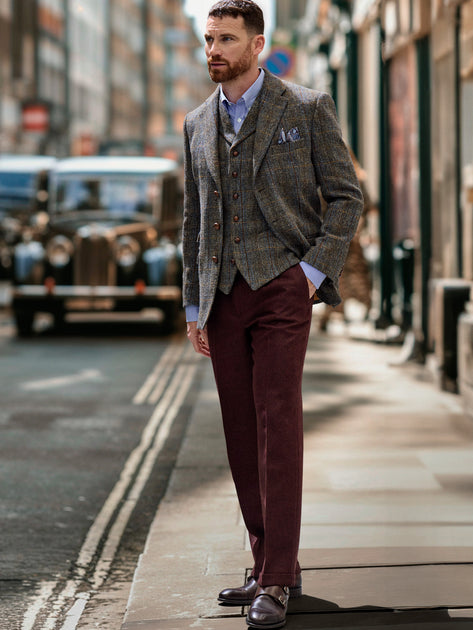 Classic tweed jacket in 3-button Harris tweed – John Crocket