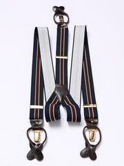 Braces, navy/bordeaux/beige stripes